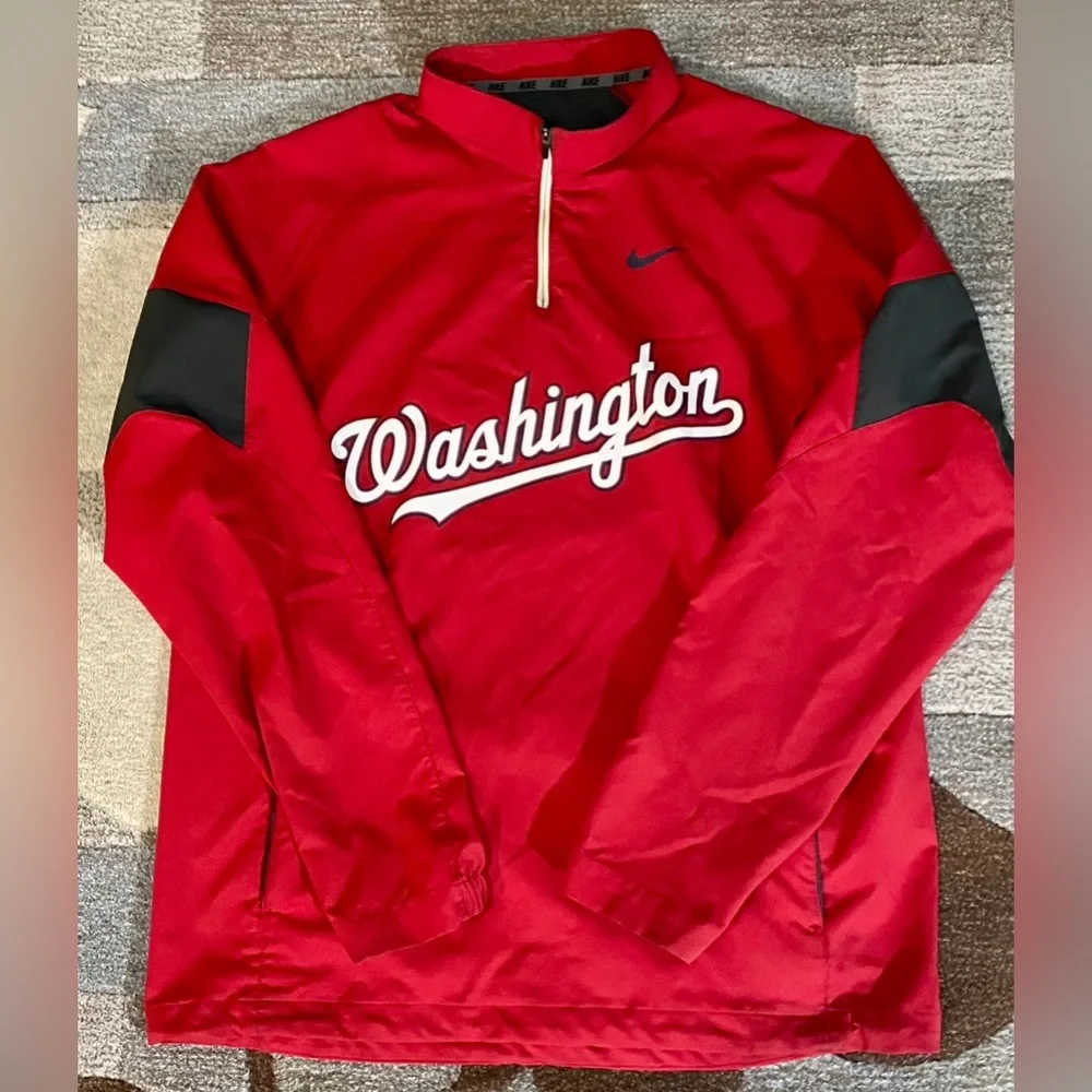 Nike MLB Washington Nationals 1/4 Zip Pullover Warm Up Windbreaker